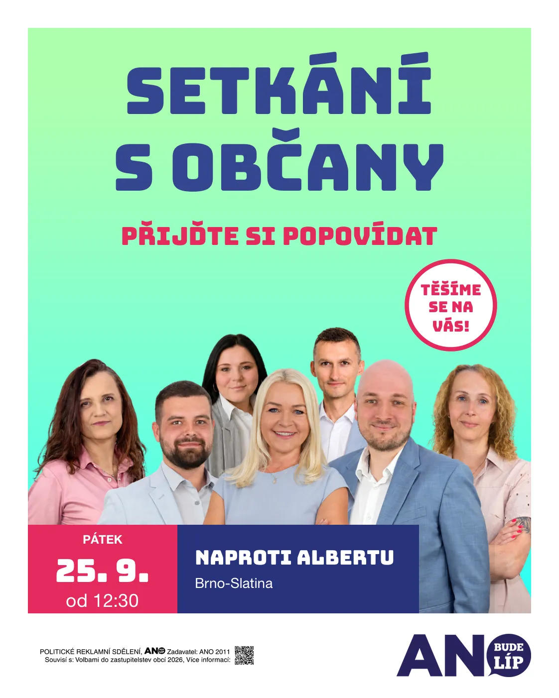 Pozvánka na setkání s občany – pátek 25. září 2026 od 12:30